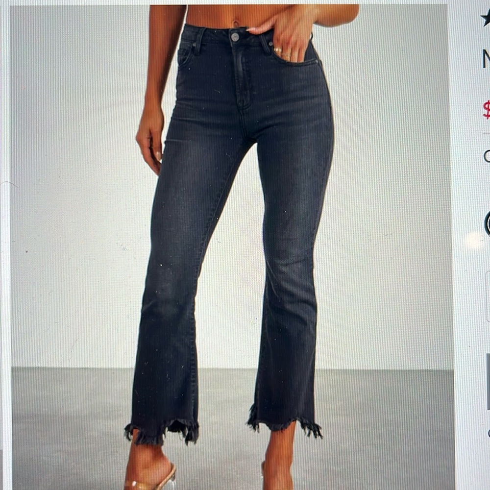Vici Morton cropped frayed hem jeans
